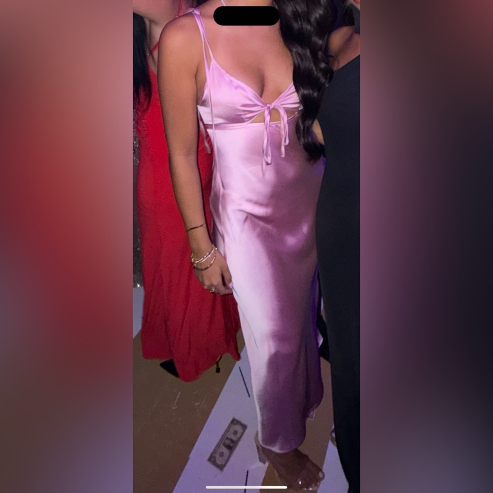 Zara satin pink dress